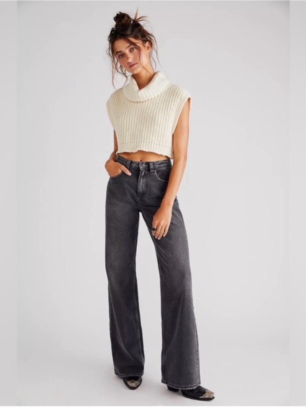 Free People Black Tinsley Jean